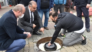 Görele Belediyesi,şehir şebekesi logarlarının ağzına filtre sistemi denemesi yapıldı