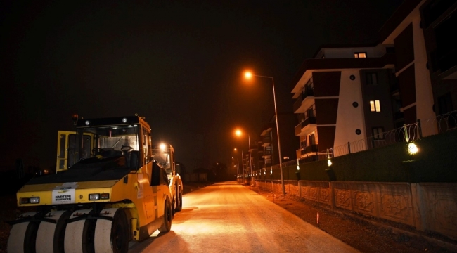 Kartepe'de üst yapı çalışmaları gece gündüz