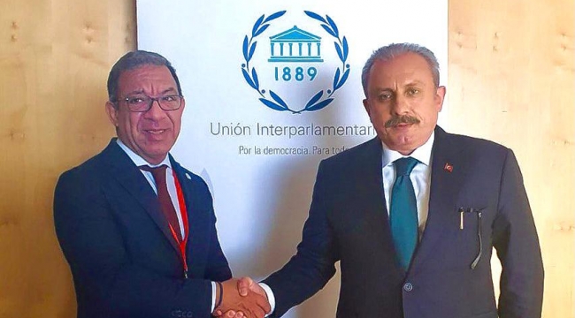  TBMM BAŞKANI ŞENTOP, PAB BAŞKANI PACHECO İLE GÖRÜŞTÜ