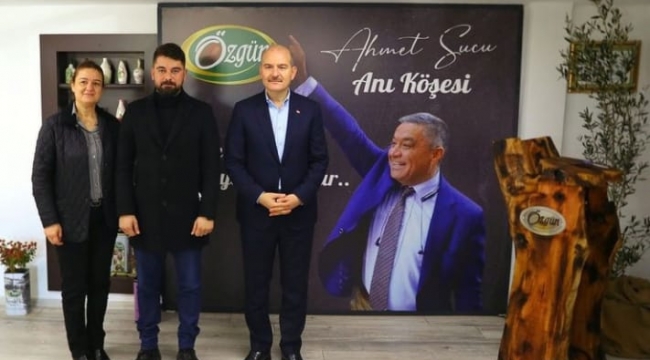 Bakan Soylu'dan merhum Ahmet Sucu'nun ailesine taziye ziyareti