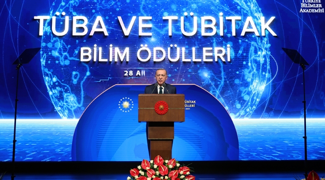 Cumhurbaşkanı Erdoğan, TÜBİTAK ve TÜBA Bilim Ödülleri Töreni'nde konuştu