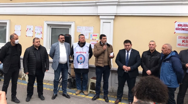 GMİS'ten grevdeki belediye işçilerine destek ziyareti