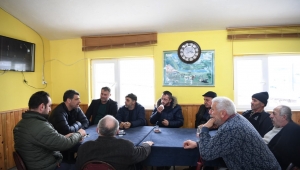 BAŞKAN KOCAMAN AVLUBURUN’DA KAR MESAİSİNDE