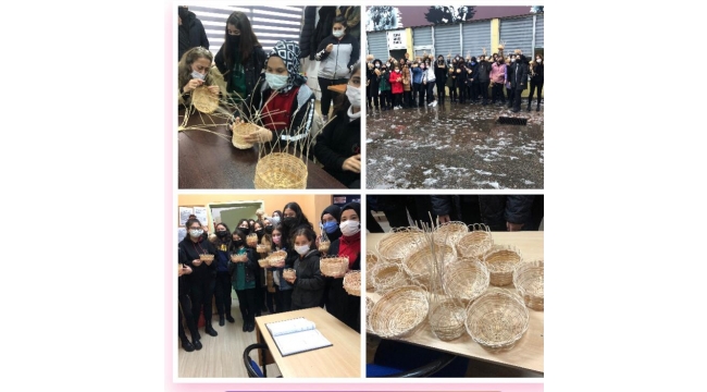 Kız Meslek Lisesi Öğrencileri Sepet Örmeyi Öğrendi