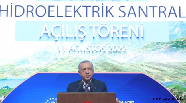 Cumhurbaşkanı Erdoğan, DSİ tarafından yapımı tamamlanan 34 hidroelektrik santralinin açılış törenine katıldı