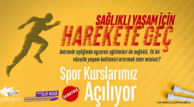 Safranbolu Belediyesi Spor Salonunda Kurslar Başlıyor