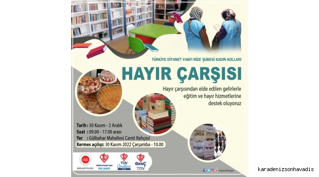 Diyanet Vakfı Kadın Kollarından Hayır Çarşısına Davet