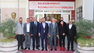 MHP Edremit İlçe Başkanı ve Yönetim Kurulu, İlçe Milli Eğitim Müdürü Yaşar CİĞER'i Ziyaret Etti