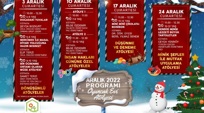 OYUNCAK EVİ ARALIK AYI PROGRAMI AÇIKLANDI