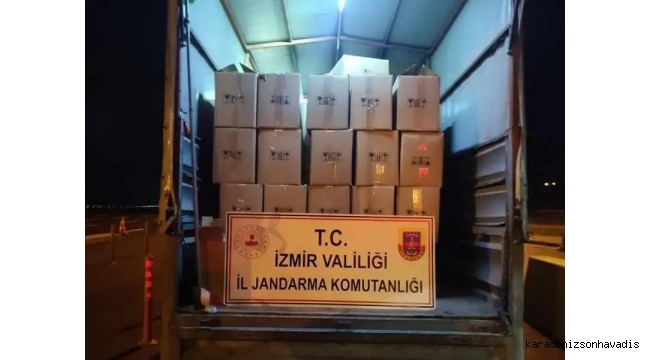İzmir'de Kamyonette 2 Milyon Kaçak Sigara Ele Geçirildi