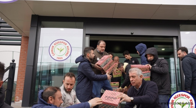 Çaykur Rizespor Yardım Malzemeleri Deprem Bölgesine Gönderildi