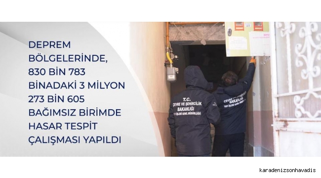 Depremden etkilenen bölgelerde hasar tespit çalışmaları hızla sürüyor