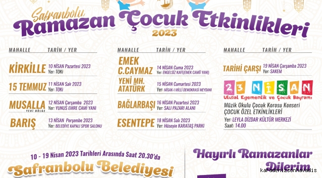 Çocuklarımız İçin Ramazan Eğlenceleri Başlıyor