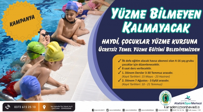 900 çocuğa ücretsiz yüzme kursu