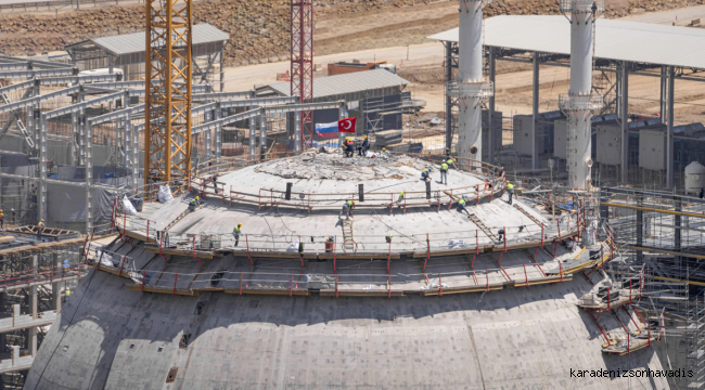 Akkuyu NGS'nin 1’inci güç ünitesinde iç koruma kabuğunun kubbesine beton dökme işlemi tamamlandı