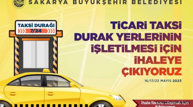 Büyükşehir ticari taksi durak yerlerinin işletilmesi için ihaleye çıkıyor