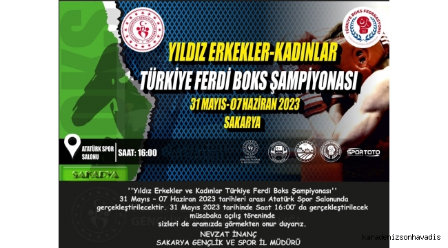 Yıldız Erkekler ve Kadınlar Türkiye Ferdi Boks Şampiyonasına davet