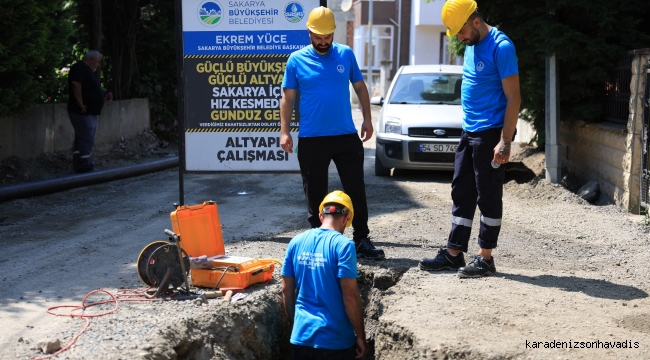 Büyükşehir Belediyesi Sapanca’da devam eden altyapı çalışmalarında sona geldi