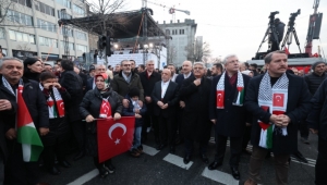 Başkan Yüce tarihi yürüyüşe katıldı: Hakkı haykırmaya devam edeceğiz