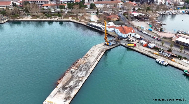 Bozhane Limanı'nda güçlendirme çalışmaları devam ediyor