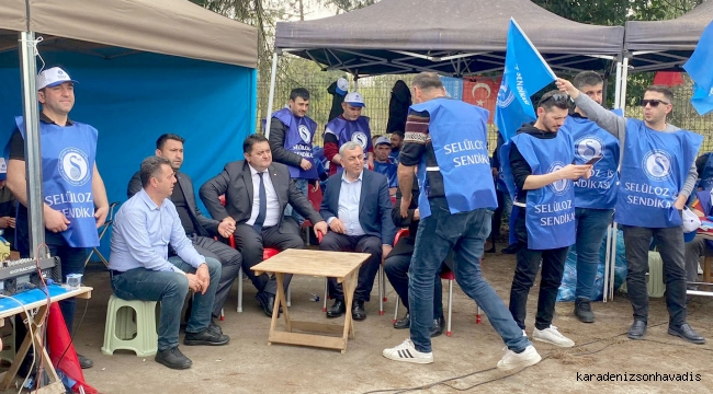 GMİS Genel Başkanı Yeşil,greve çıkan OYKA işçilerini ziyaret etti