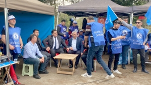 GMİS Genel Başkanı Yeşil,greve çıkan OYKA işçilerini ziyaret etti