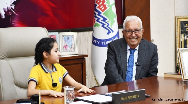 Başak Yiğit,Başkan Posbıyık'ın koltuğuna oturdu