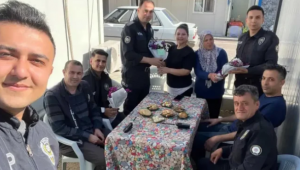 Kavga ihbarına giden polise pastalı sürpriz