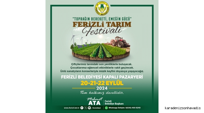 Ferizli'de Tarım Festivali Heyecanı