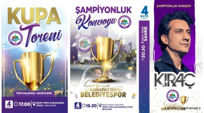 PAZAR GÜNÜ EREĞLİ'DE ŞAMPİYONLUK COŞKUSU VAR