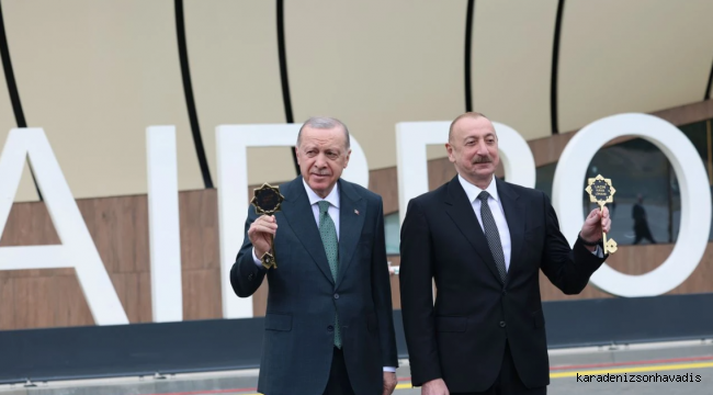 Cumhurbaşkanı Erdoğan, Azerbaycan'ın Laçın Havalimanı açılışında