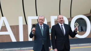 Cumhurbaşkanı Erdoğan, Azerbaycan'ın Laçın Havalimanı açılışında