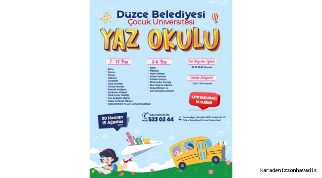 ÇOCUK ÜNİVERSİTESİ'NDE YAZ MARATONU BAŞLIYOR