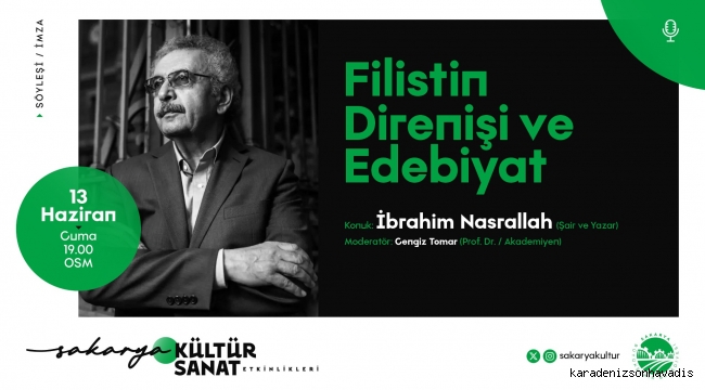 Filistinli Şair İbrahim Nasrallah Sakarya’ya geliyor: Filistin’de edebiyatla direnişi konuşacak