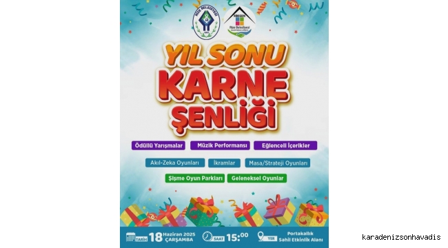 RİZE BELEDİYESİNDEN ÖĞRENCİLERE KARNE ŞENLİĞİ SÜRPRİZİ