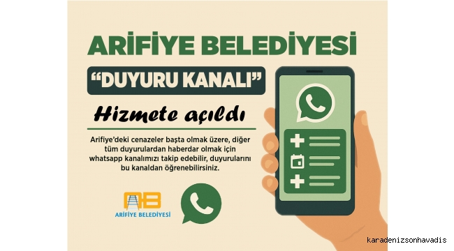 Arifiye Belediyesinin Whatsapp Duyuru Kanalı Hizmete Girdi