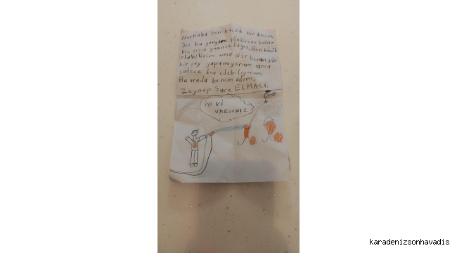 Çaycuma İtfaiyesini duygulandıran mesaj