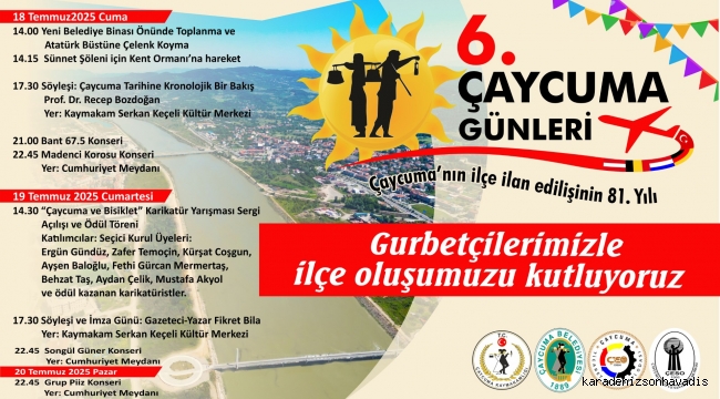Çaycuma’nın ilçe ilan edilişinin 81. yılı kutlanıyor