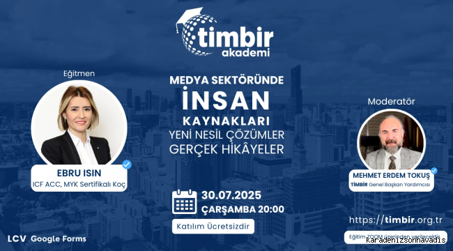 TİMBİR Akademi, ücretsiz eğitimlere devam ediyor: “Basın’da İnsan Kaynakları” eğitimi