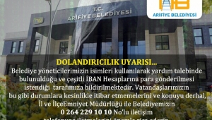 Arifiye Belediyesinden dolandırıcılık uyarısı