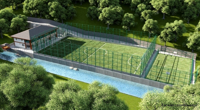 Hemşin'e modern futbol sahası