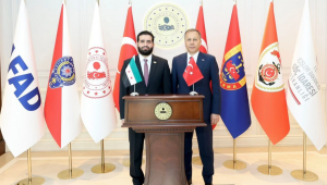 İçişleri Bakanı Yerlikaya, Suriyeli Mevkidaşı Hattab ile bir araya geldi