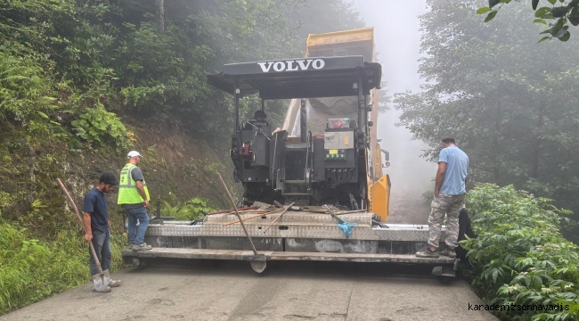 TRABZON KARADAĞ GRUP YOLUNDA TOPRAK YOL TARİH OLUYOR