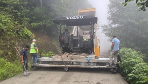 TRABZON KARADAĞ GRUP YOLUNDA TOPRAK YOL TARİH OLUYOR