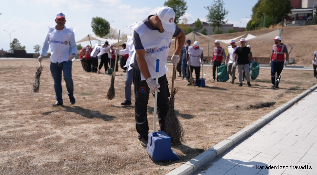 Hak-İş ve Hizmet-İş Düzce'nin temizliği için sahada
