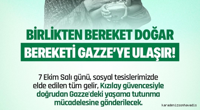 TRABZON BÜYÜKŞEHİR BELEDİYESİ’NDEN GAZZE’YE ANLAMLI DESTEK