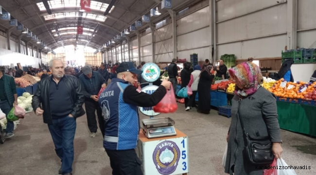 Kdz. Ereğli’de Pazar Poşetlerini Birde Zabıta Tartıyor