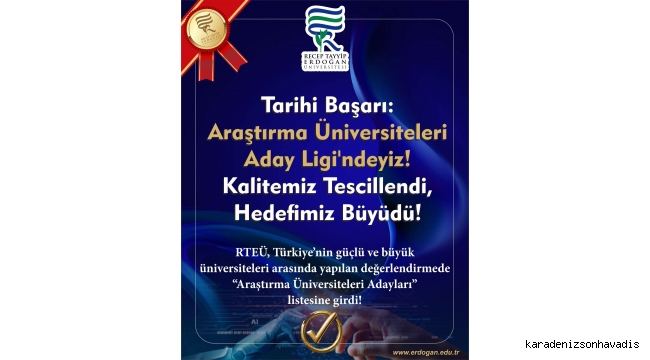 RTEÜ, araştırma üniversitesi adayları arasında yer aldı