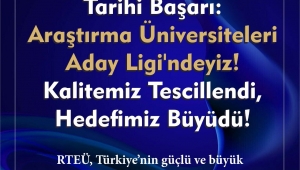 RTEÜ, araştırma üniversitesi adayları arasında yer aldı