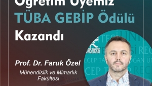 RTEÜ Öğretim Üyesi TÜBA-GEBİP Ödülü kazandı
